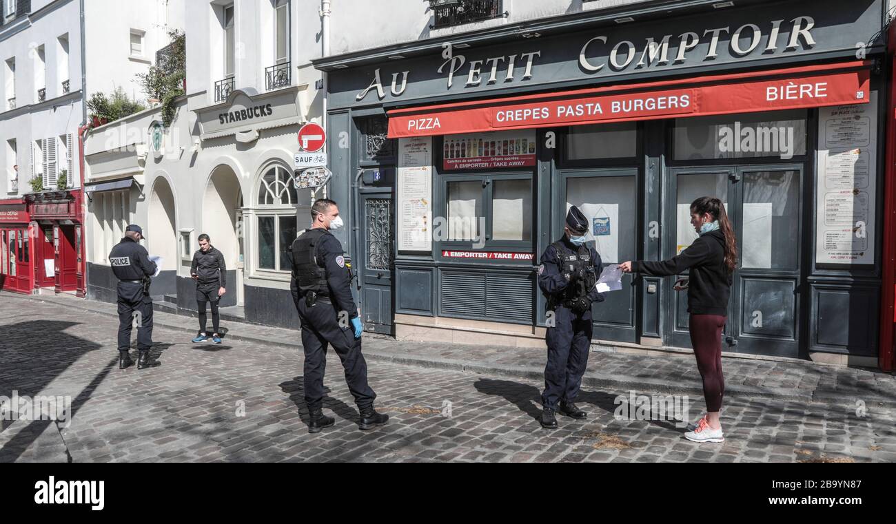 PARISER LOCKDOWN IN MONTMARTRE Stockfoto