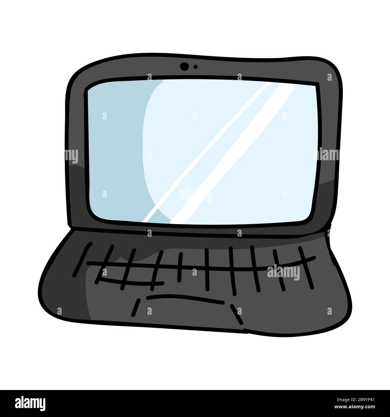 Niedlicher Cartoon-Laptop mit Tastatur für Kommunikation Computer Vector  Clipart. Büro-Internet-Job für Arbeit zu Hause Komfort. Stilisiertes  Geschäft Stock-Vektorgrafik - Alamy