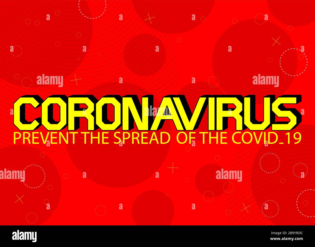 Design der Coronavirus-Bannervorlage. Abstraktes Vektor-illustriertes Zeichen. Stock Vektor