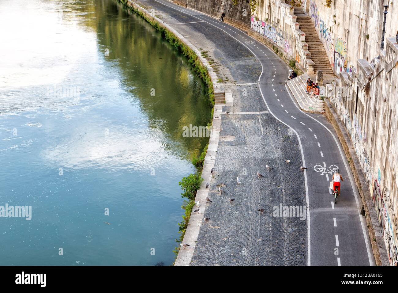 Lungo Tevere Straße, Tevere Fluss, Rom, Latium, Italien, Europa Stockfoto