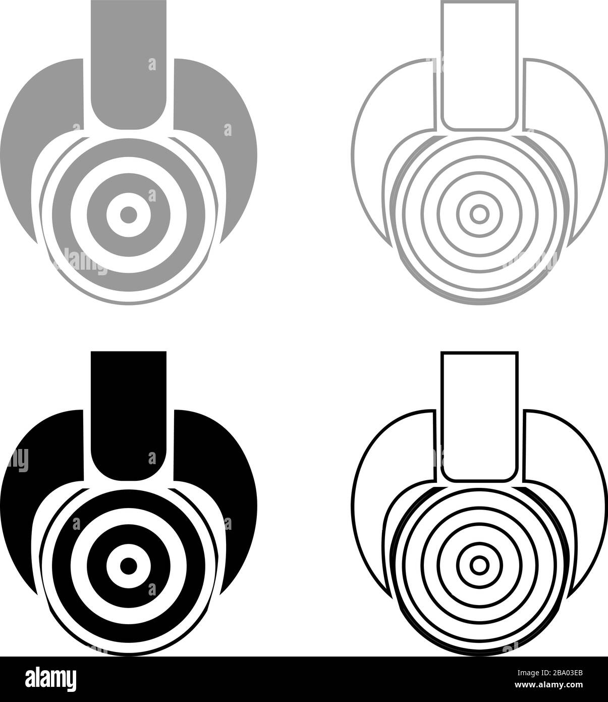 Holzfällerei Baumstamm anheben mit Greifer Forstindustrie Industriekran für Holzstamm Holzproduktion Symbol Umriss Set schwarz grau Vektor Stock Vektor