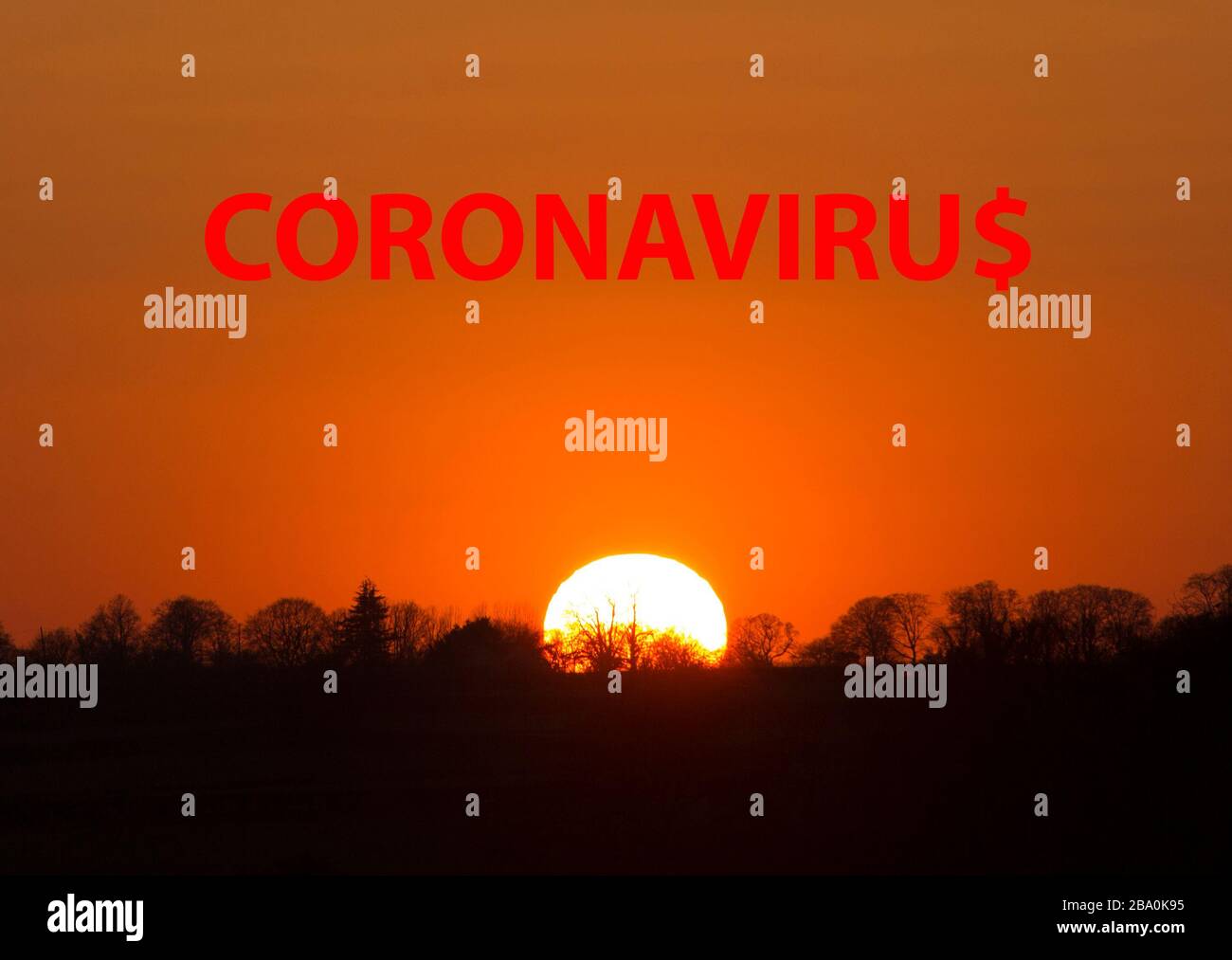 Konzept für die Kosten für die amerikanische/globale Wirtschaft, die durch den Ausbruch des Coronavirus verursacht werden. Stockfoto