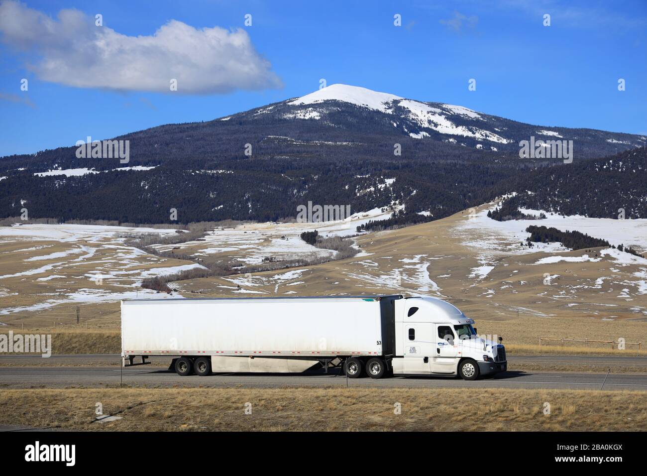 Fahren Sie auf der I-15 durch Montana Stockfoto