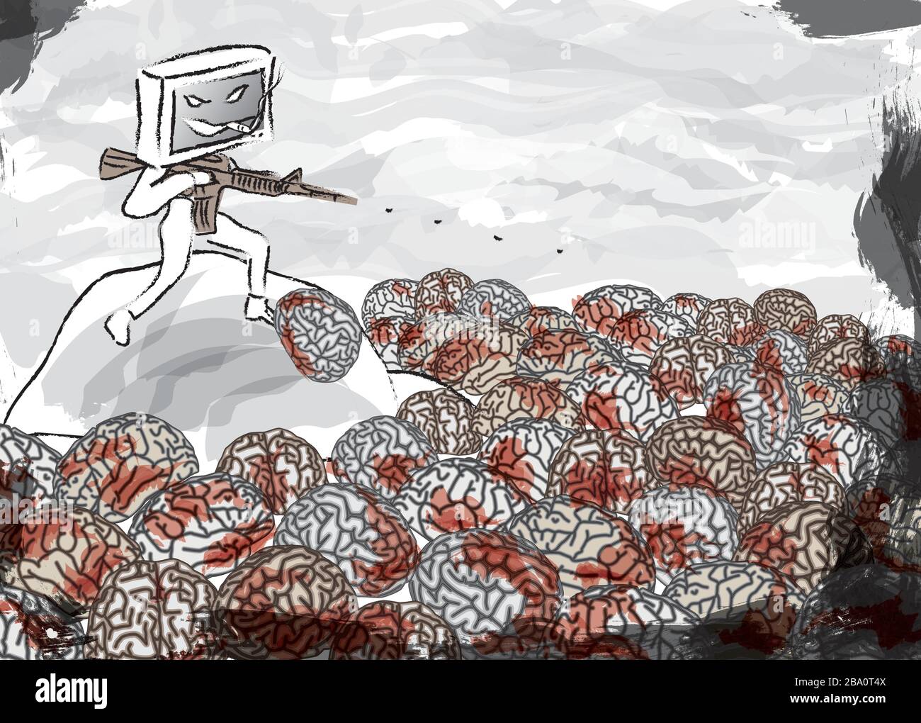 TV-Programm dumme Intelligenz Gehirn-Unterhaltung Stock Vektor