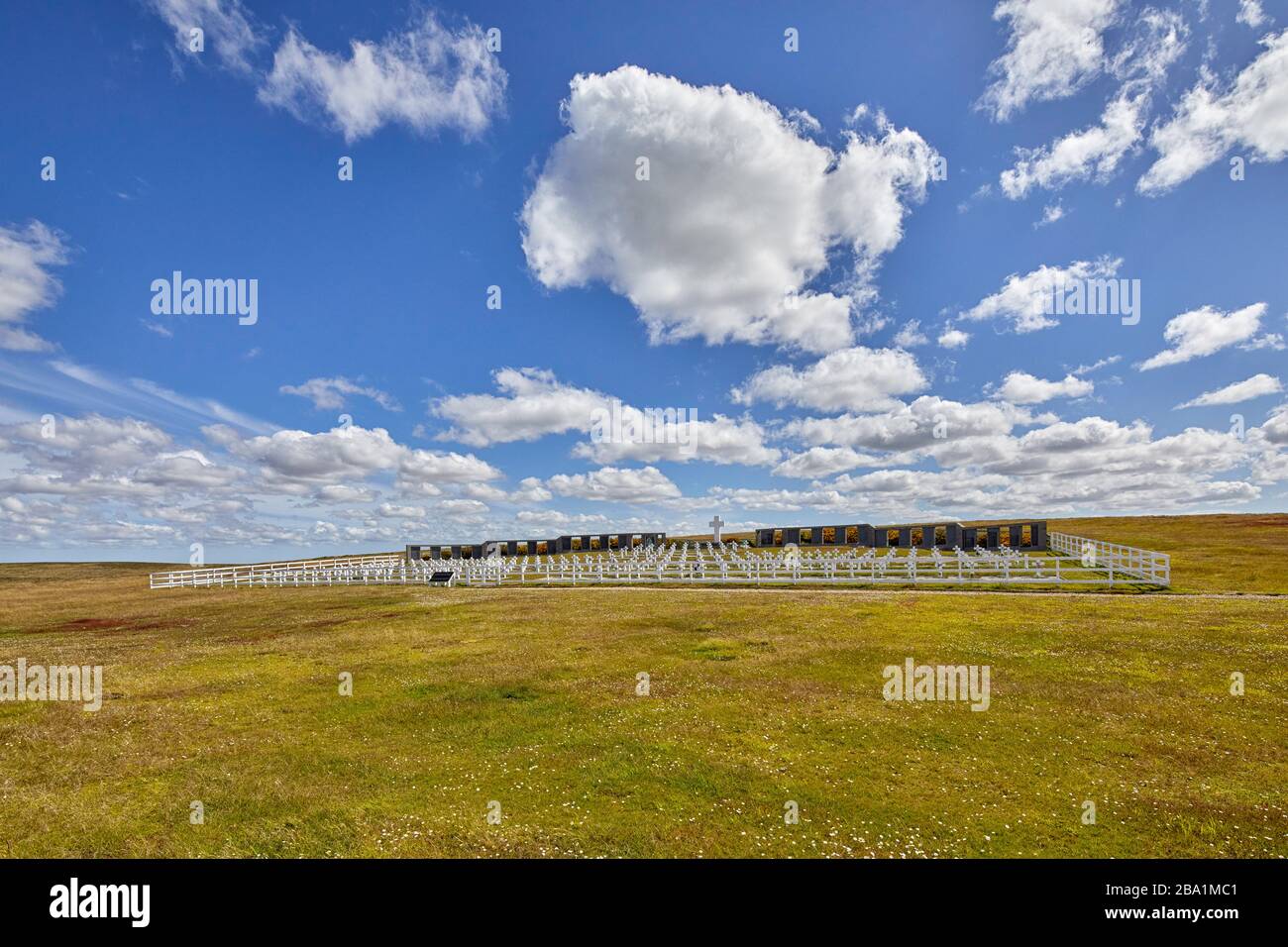 Argentinischer Friedhof, Ostfalkland, Falklandinseln, Falkland Stockfoto