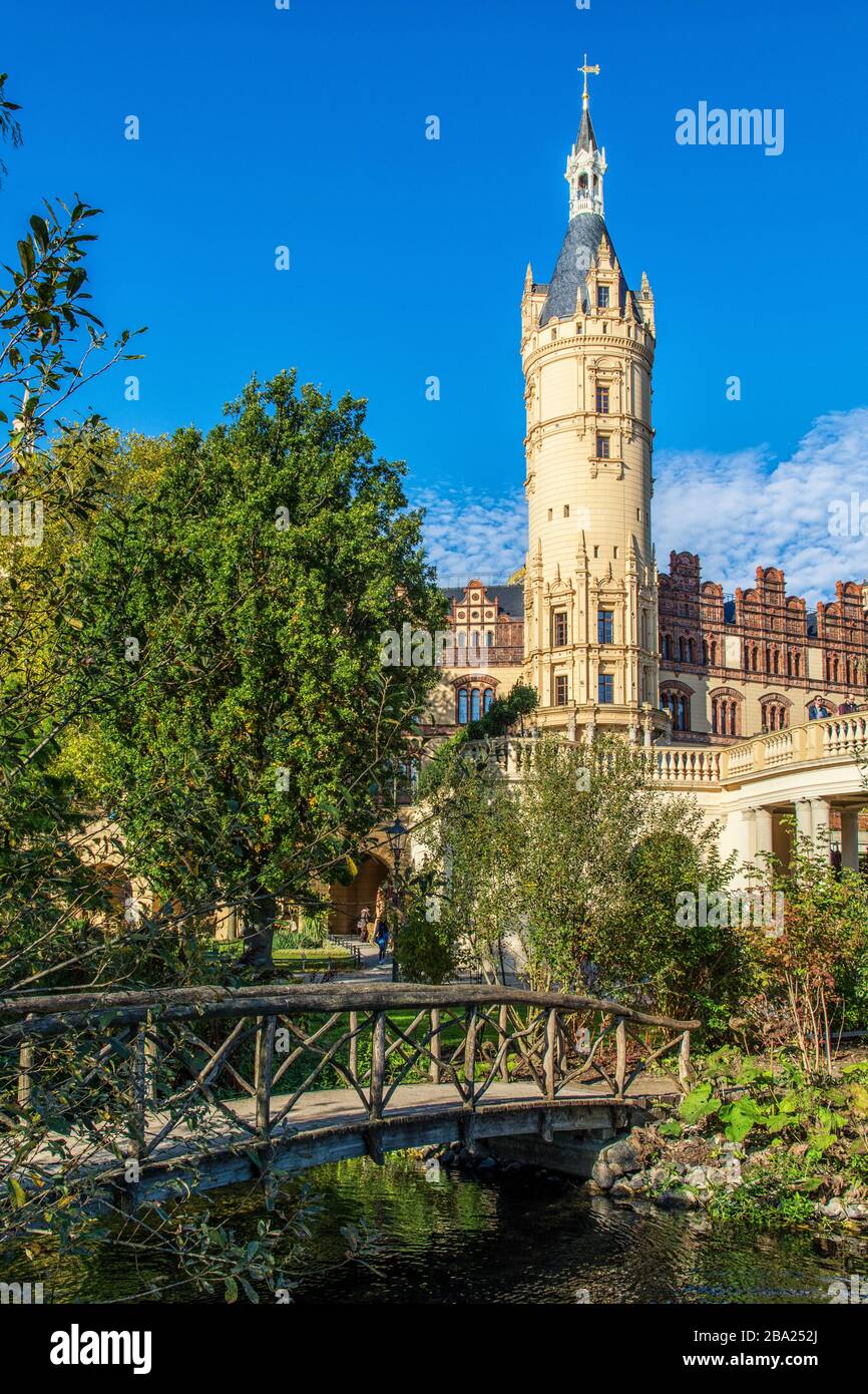 Schloss Schwerin, Sitz der Landesregierung von Mecklenburg-Vorpommern Stockfoto