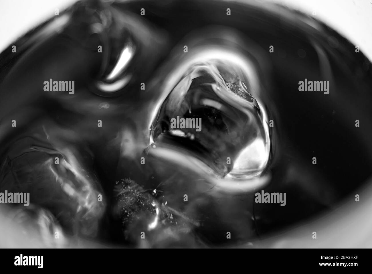 Makrofotografie eines Glases Whisky. Stockfoto