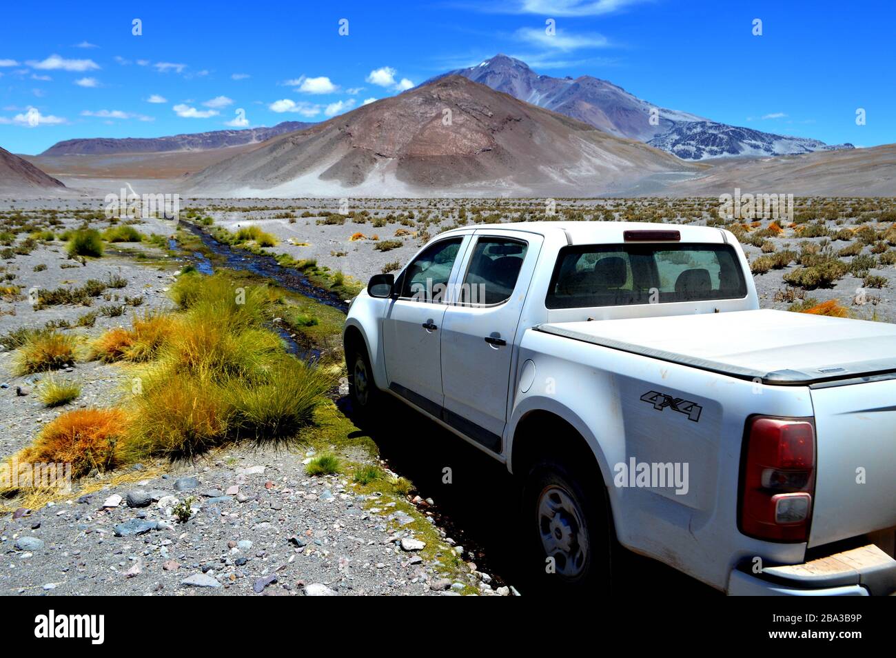 Straße zum Grenzübergang Socompa im Salta-Hochland, Provinz Salta, Argentinien. Stockfoto