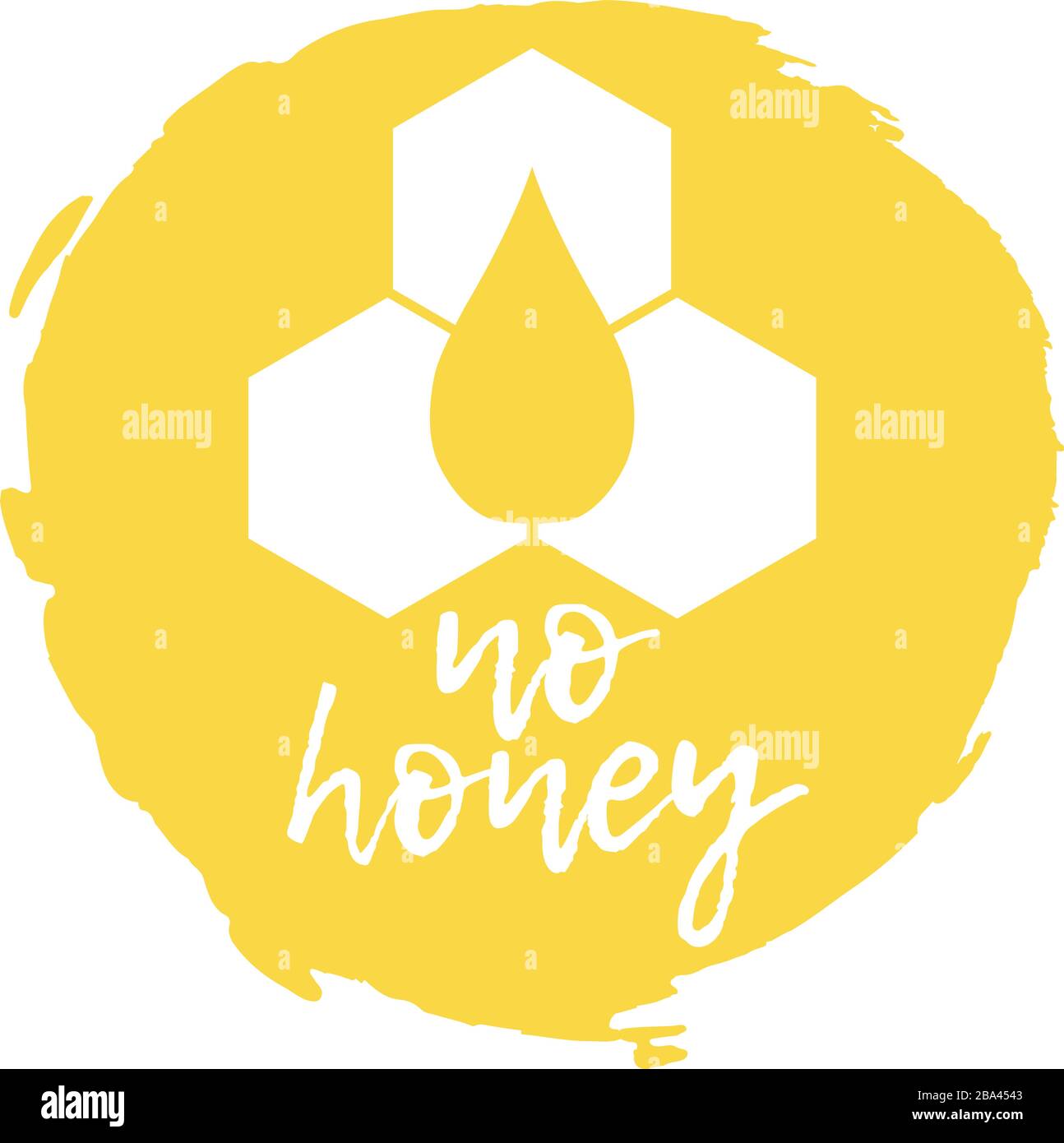 Kein Honig. Allergennahrung, Symbol für Bienenprodukte und Logo. Intoleranz und Allergienahrung. Konzept der schwarzen und einfachen Vektordarstellung und der isolierten Kunst Stock Vektor
