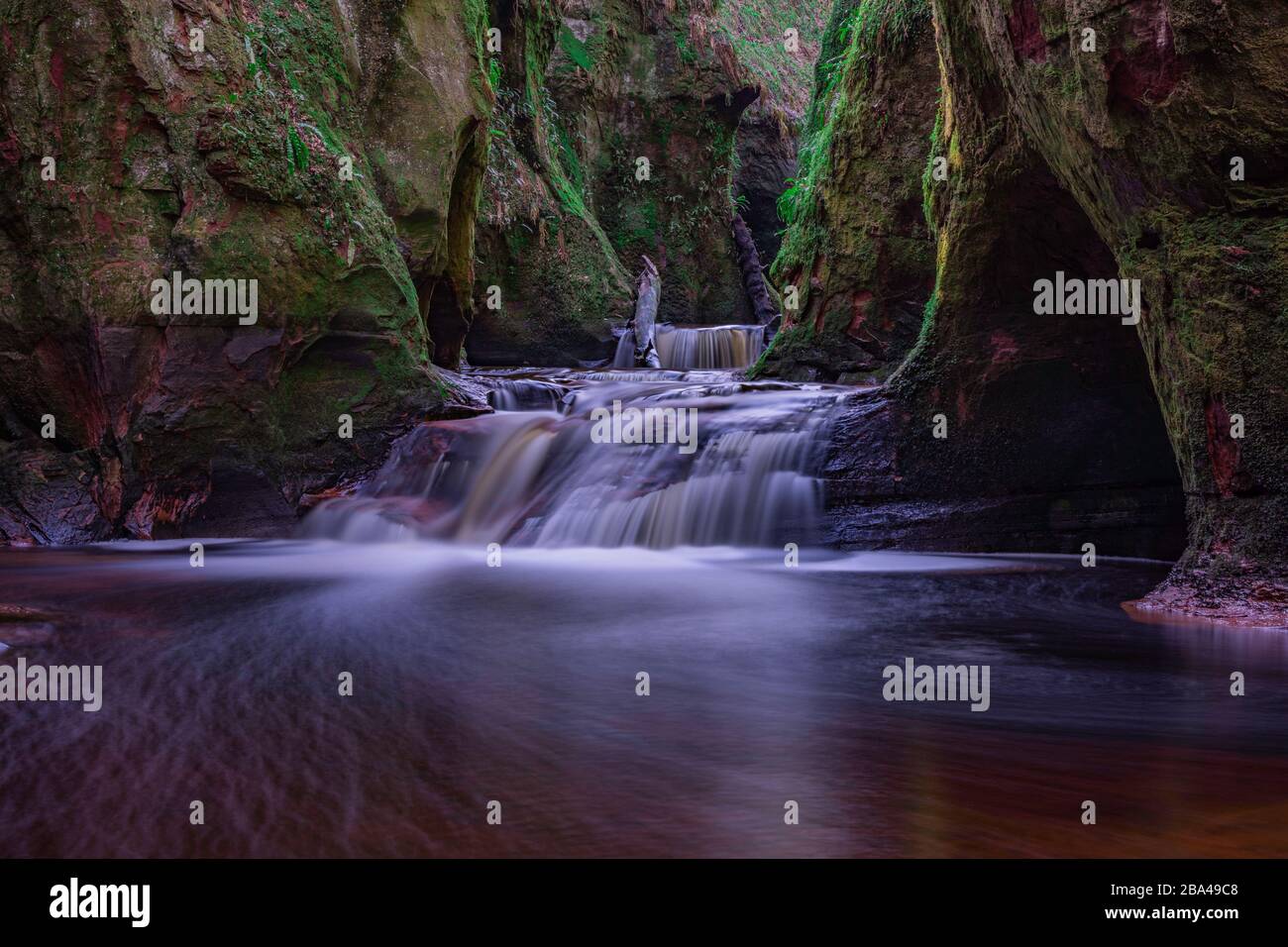 devils Pult at finnich glen, Hochland, Schottland. Stockfoto