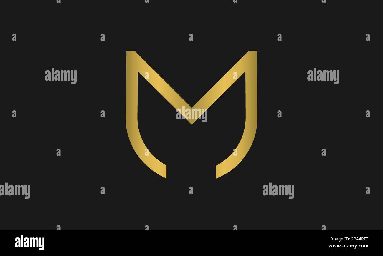 Logo Kombination aus Schild und Buchstabe M. Stock Vektor