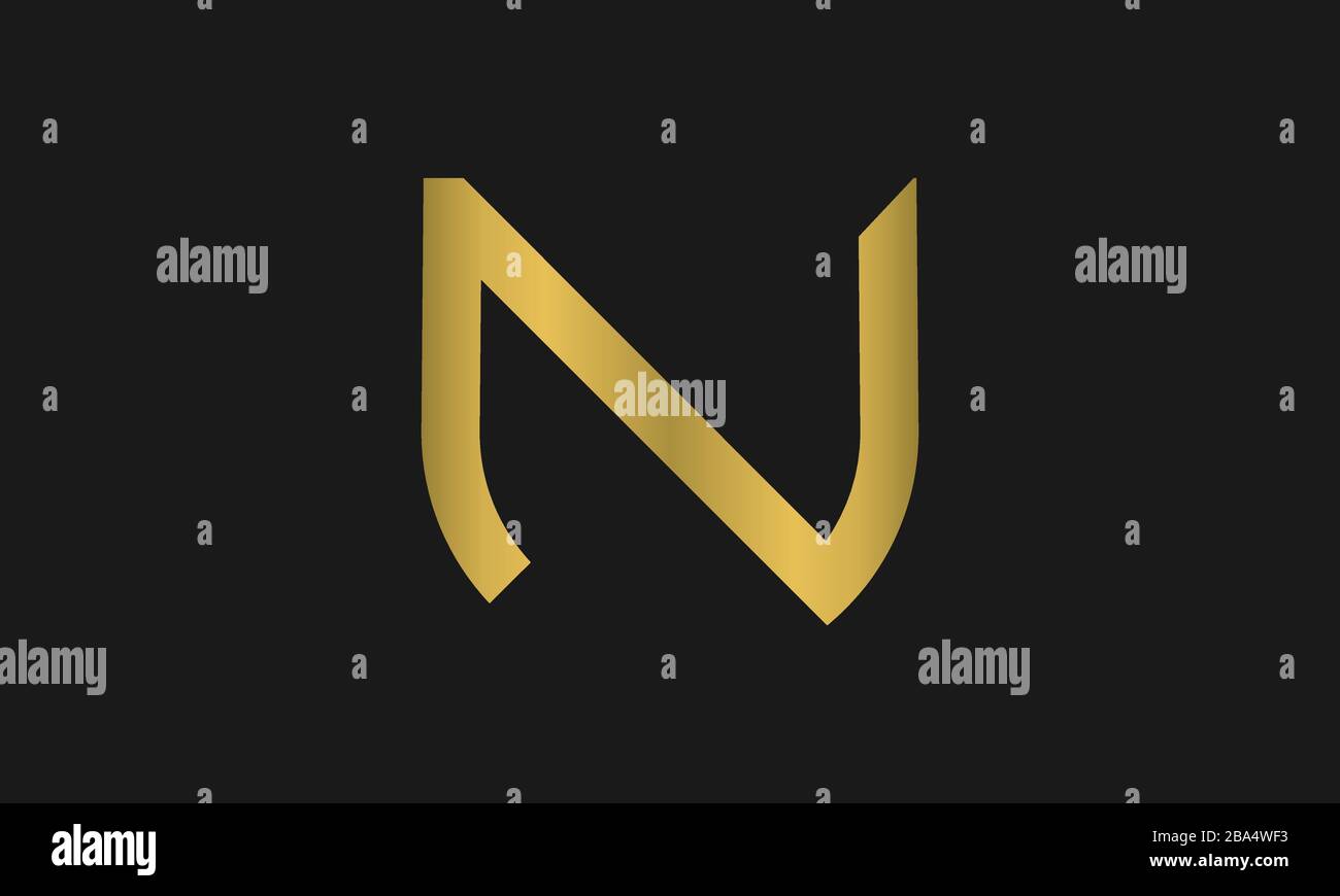 Vektor-Logo Kombination aus einem Schild und Buchstaben N. Stock Vektor