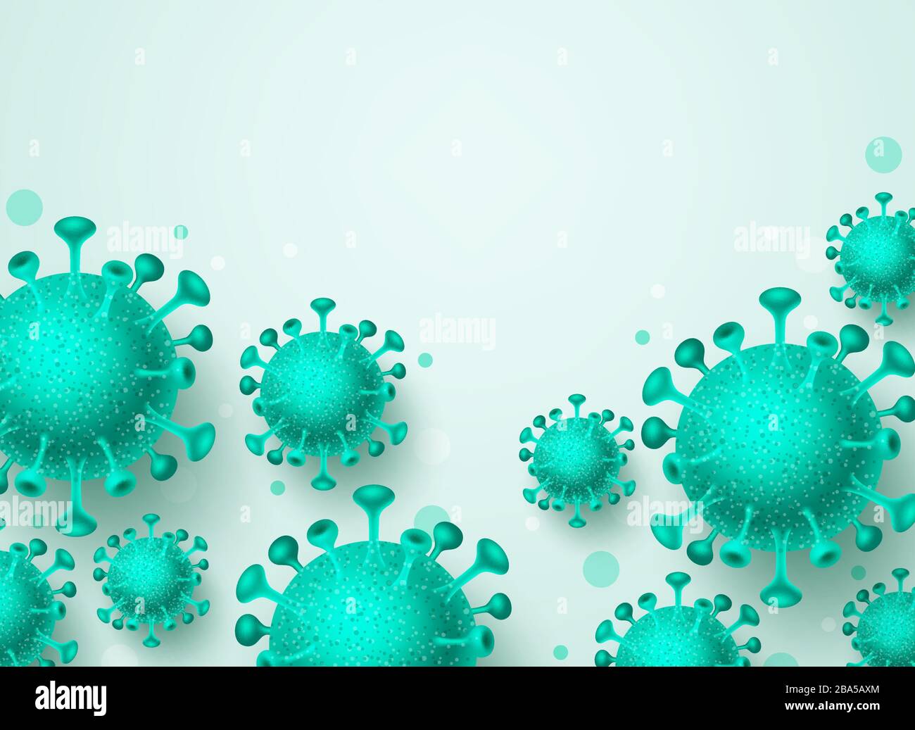 Hintergrundvorlage für Corona-Virusvektor. Covid-19-Virus mit Platz für Texthintergrund des globalen NCOV-Ausbruchs und des tödlichen Virus der Weltpandemic. Stock Vektor