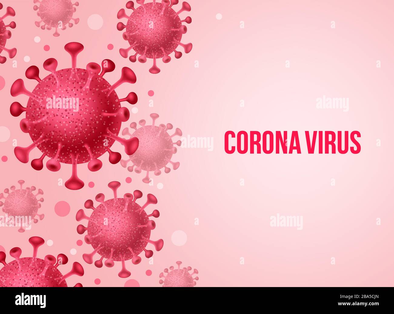 Corona Virus Kovid-19 Vorlage Vektor Hintergrund. Ncov Corona Virus globaler Ausbruch Pandemie tödliches Novel-Virus im rosa Hintergrund. Vektor Stock Vektor
