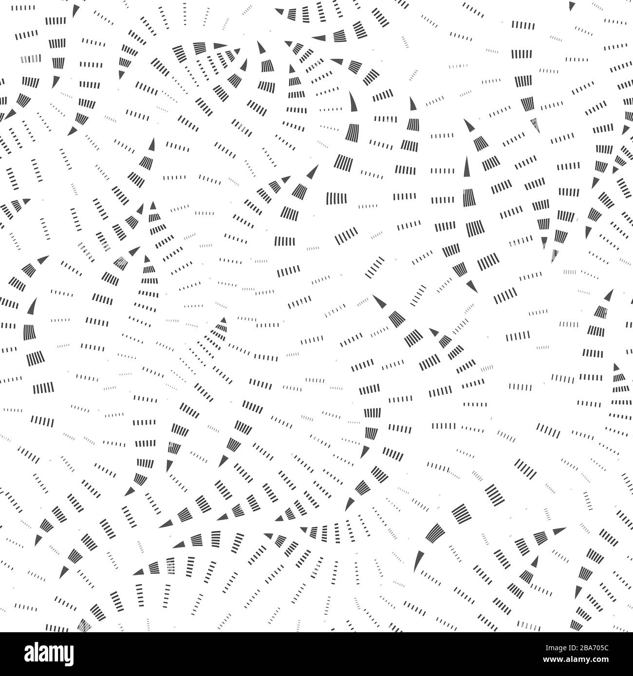 Vektor nahtloser Hintergrund. Textur aus Rechtecken in Form von Bögen oder Wellen auf weißem Hintergrund. Dekoratives Muster für den Druck auf Stoff Stock Vektor