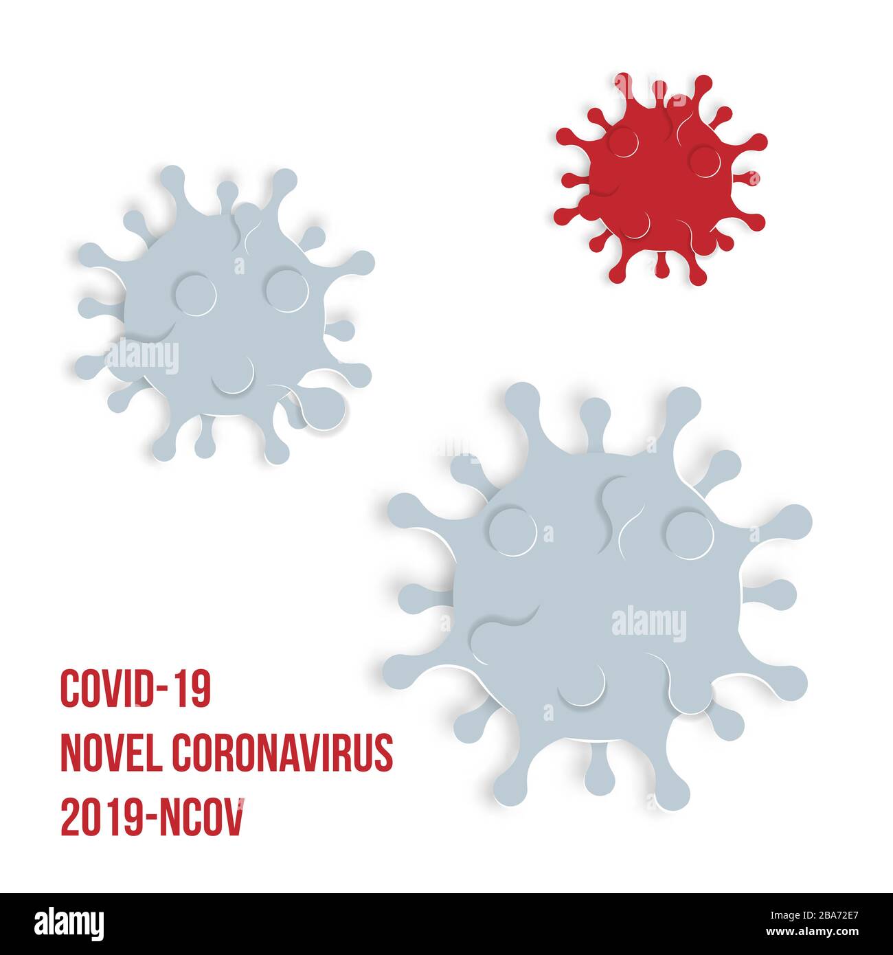 Coronavirus Bakterienzelle in Papierschnittplakat, 2019-nCoV Roman Coronavirus Virus. Keine Infektion und keine Coronavirus Konzepte. Gefährliches Coronavirus Stock Vektor