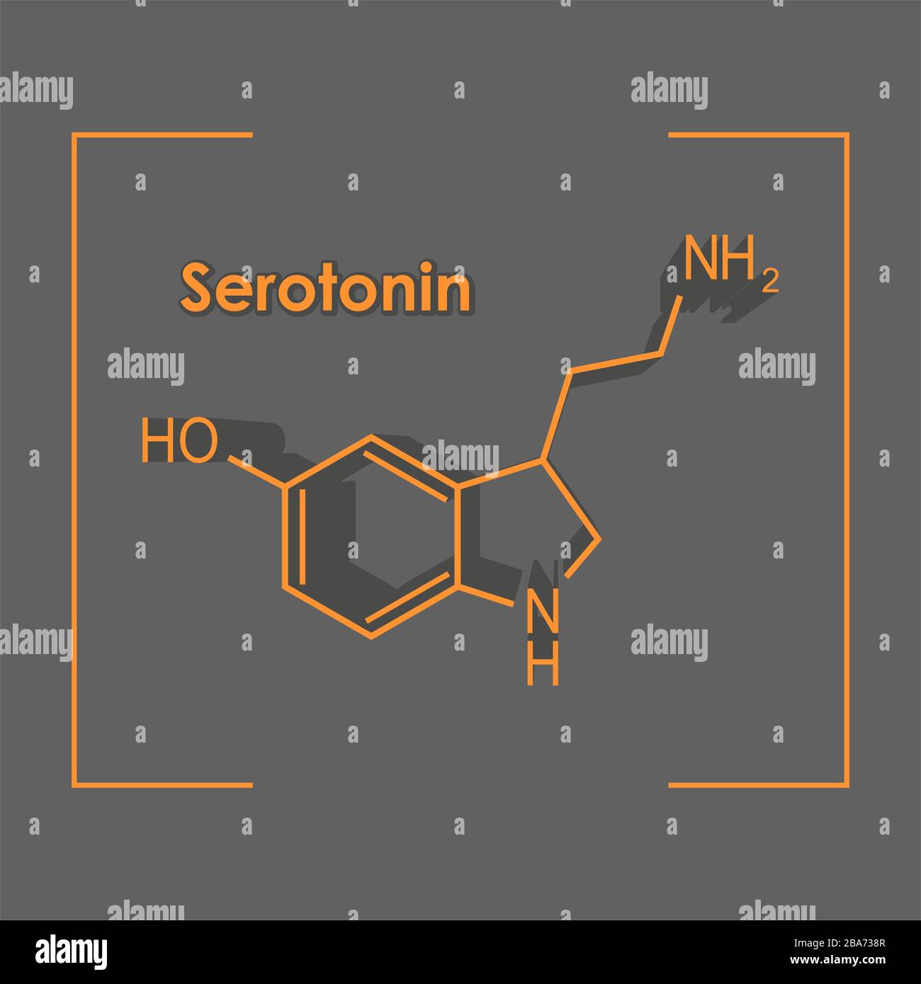 Formel Hormon Serotonin. Stock Vektor