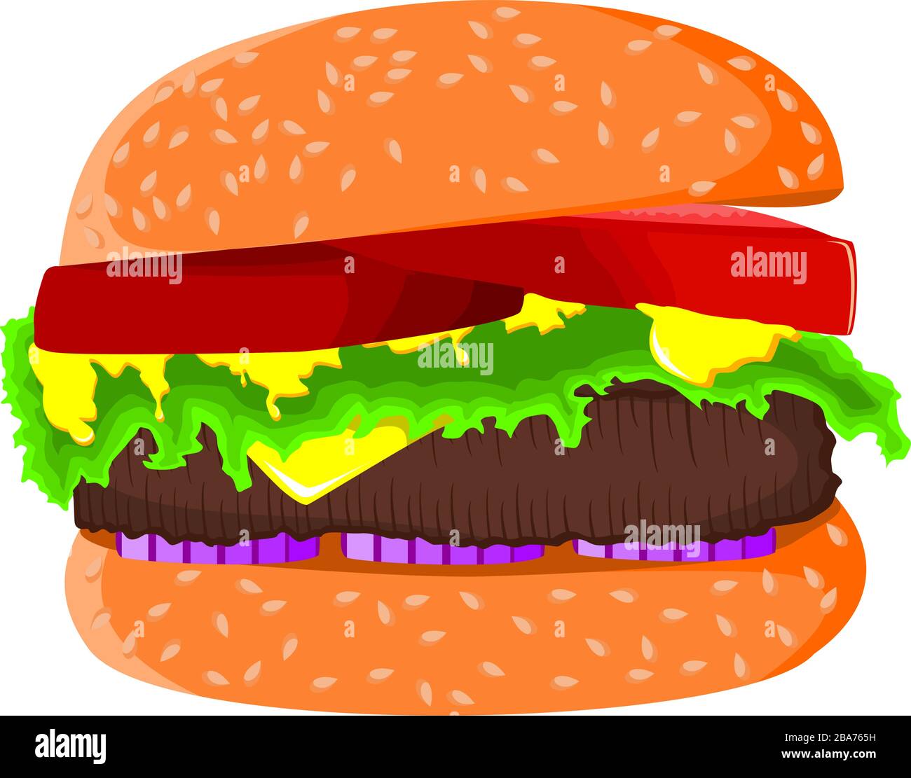 Burger Vektorgrafiken, Hamburger, Cheeseburger Illustrationsvektor auf weißem Hintergrund Stock Vektor