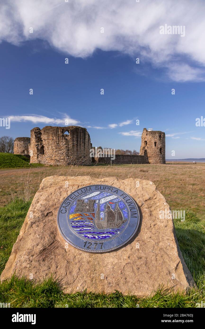 Burgruine Flint an der Nordwales-Küste Stockfoto