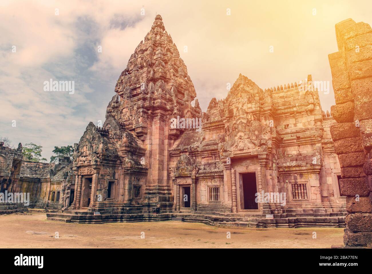 Steinburg in Prasat hin Phanom rung Historical Park, Thailand. Stockfoto