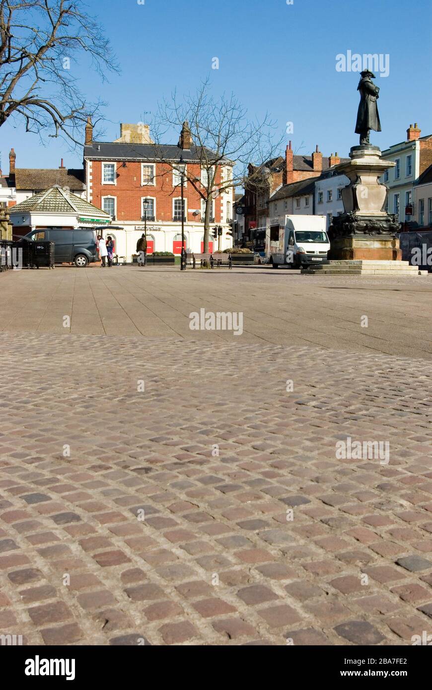 Bedford-Markt Während Coronavirus Ausbruch Stockfoto