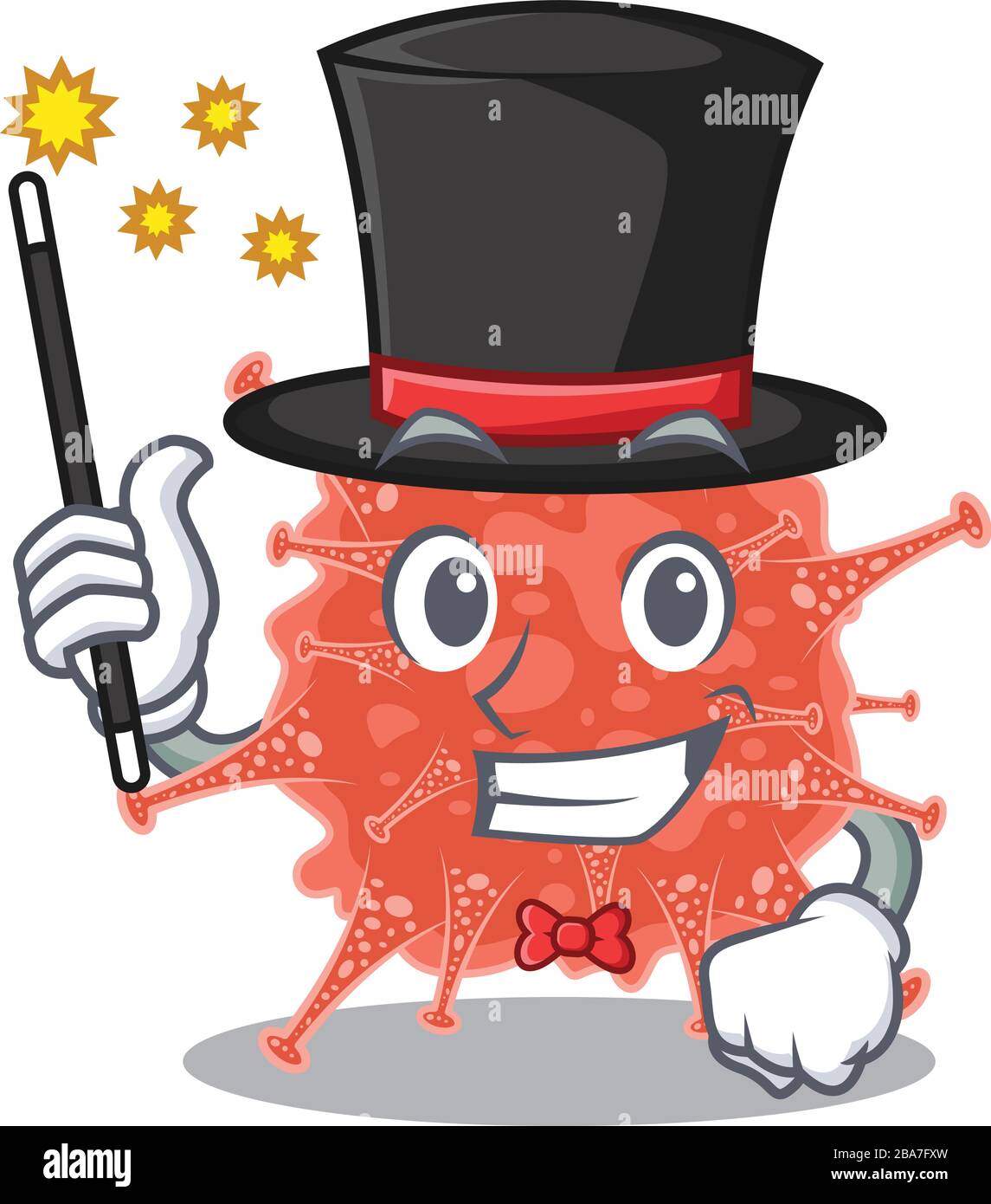 Charmante orthocoronavirinae Cartoon-Design-Performance als magischer Stil Stock Vektor
