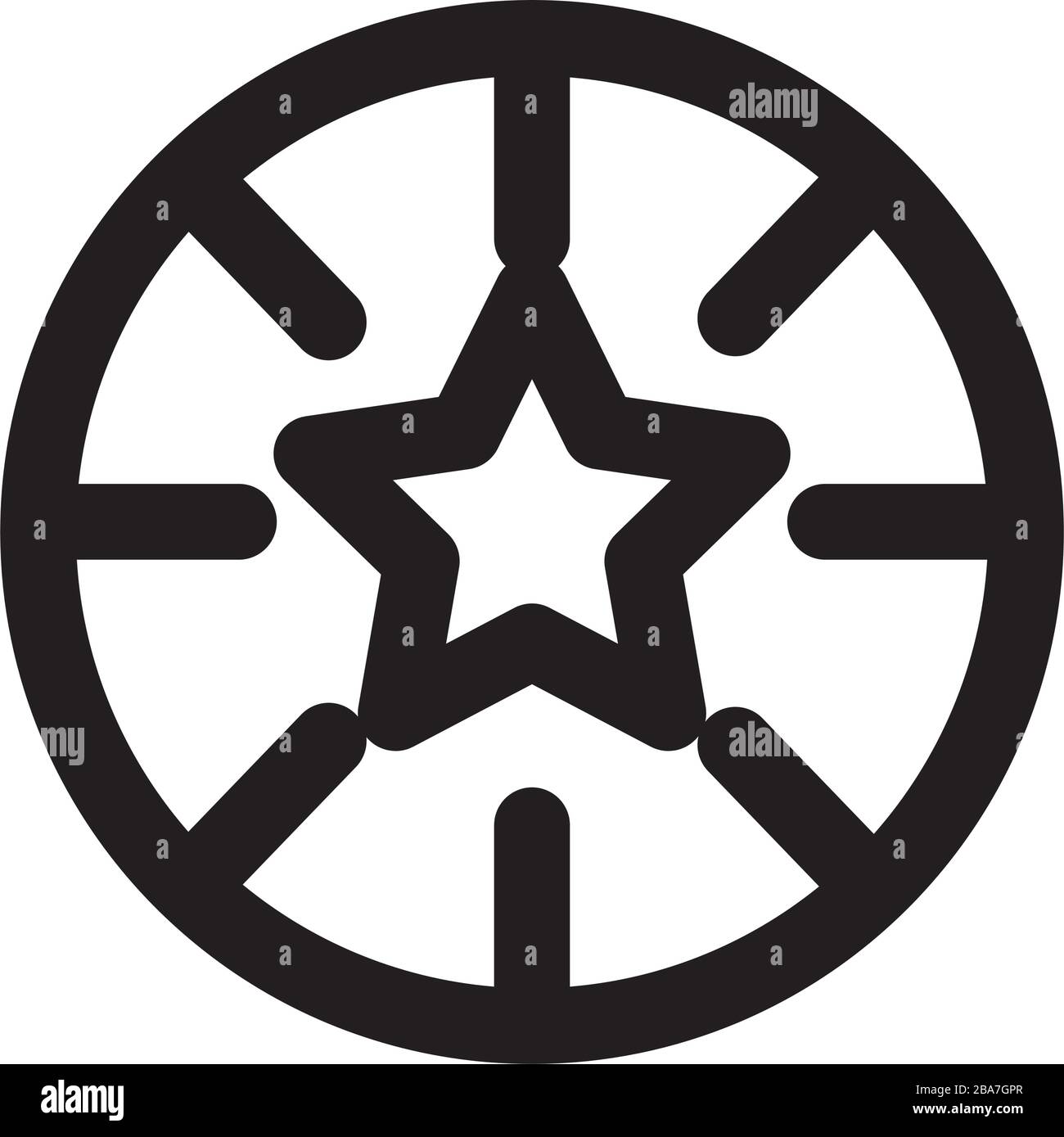 casino-chips mit Symbol im Stil einer Sternenlinie Stock Vektor