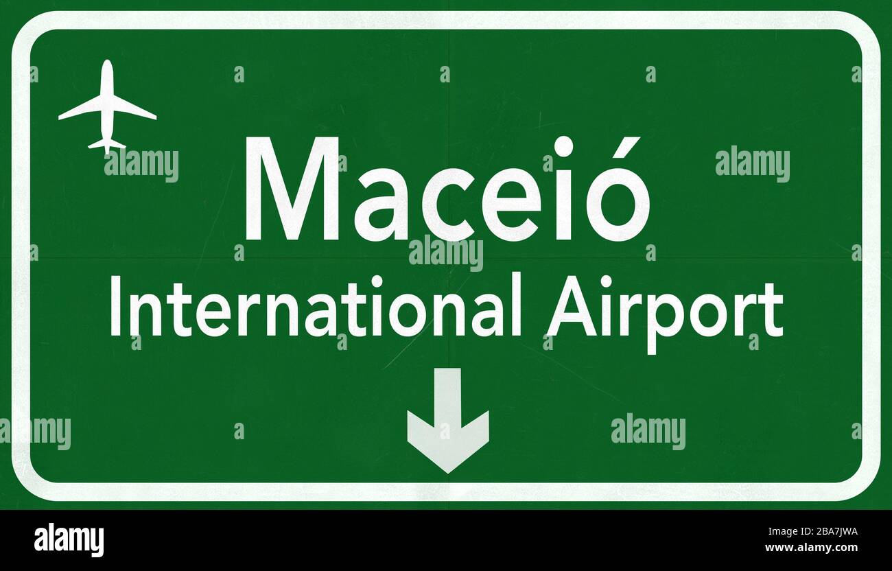 Maceio Brazil International Airport Highway Schild 2D Illustration Stockfoto