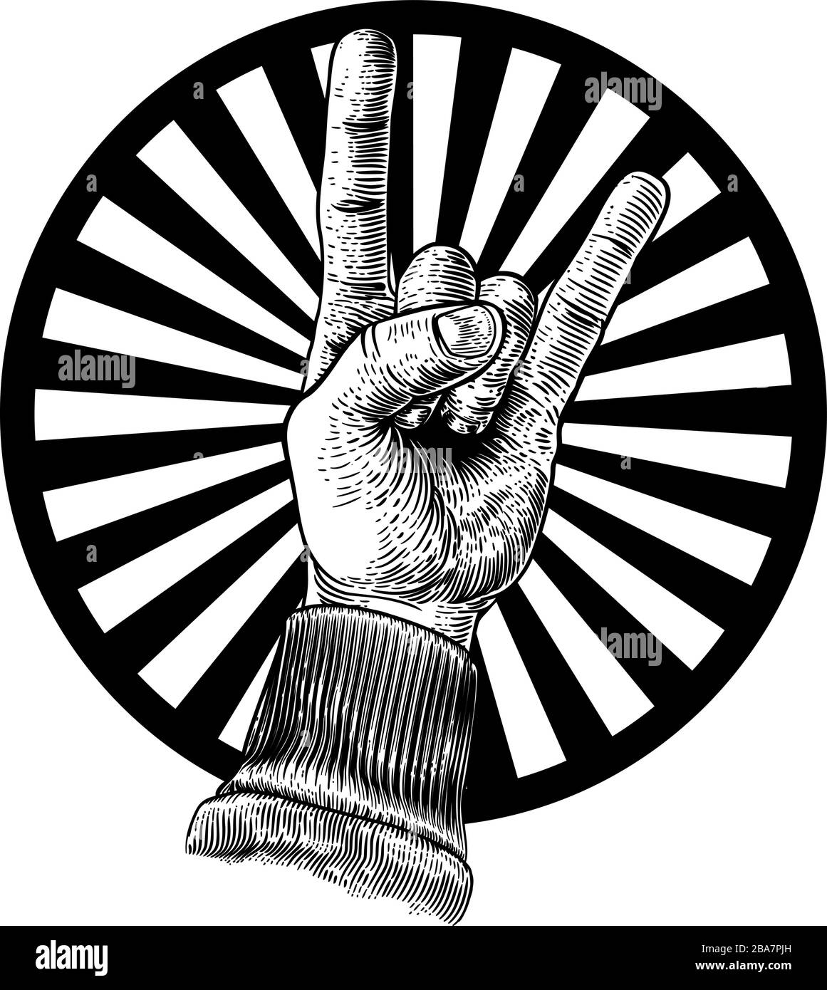 "Heavy Metal Rock Music Hand Sign"-Geste Stock Vektor