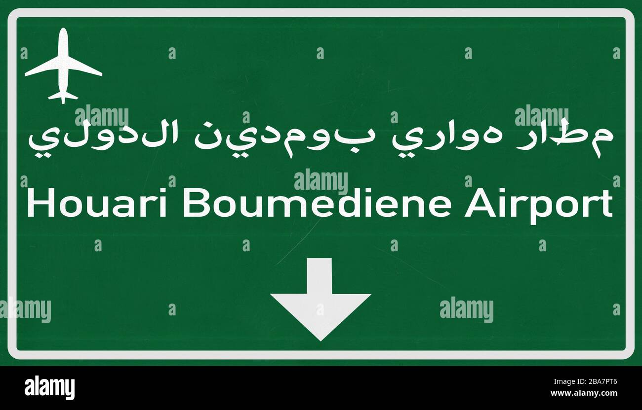Algier Algerien Airport Highway Schild 2D Illustration Stockfoto