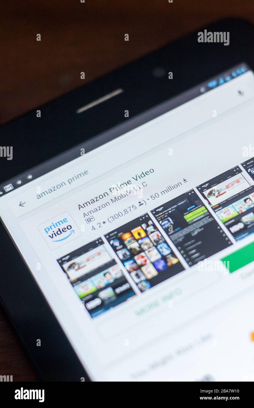 Ryazan Russland 21 Marz 18 Amazon Prime Video Icon In Der Liste Der Mobilen Apps Stockfotografie Alamy