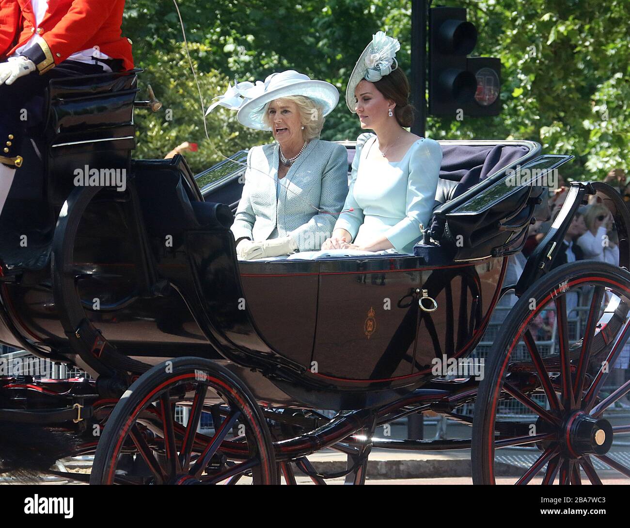 09. Juni 2018 - London, England, Großbritannien - Trooping of the Color 2018 Photo Shows: Camilla, Duchess of Cornwall und Catherine, Duchess of Cambridge Stockfoto