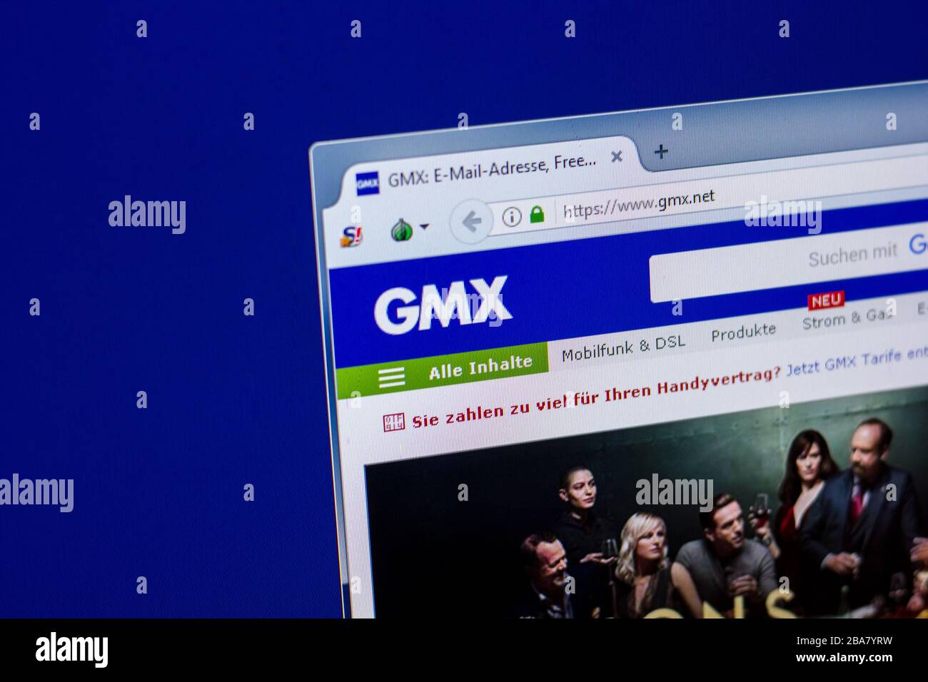 Ryazan, Russland - 16. April 2018 - Homepage der GMX-Website auf der Anzeige von PC, url - gmx.net Stockfoto