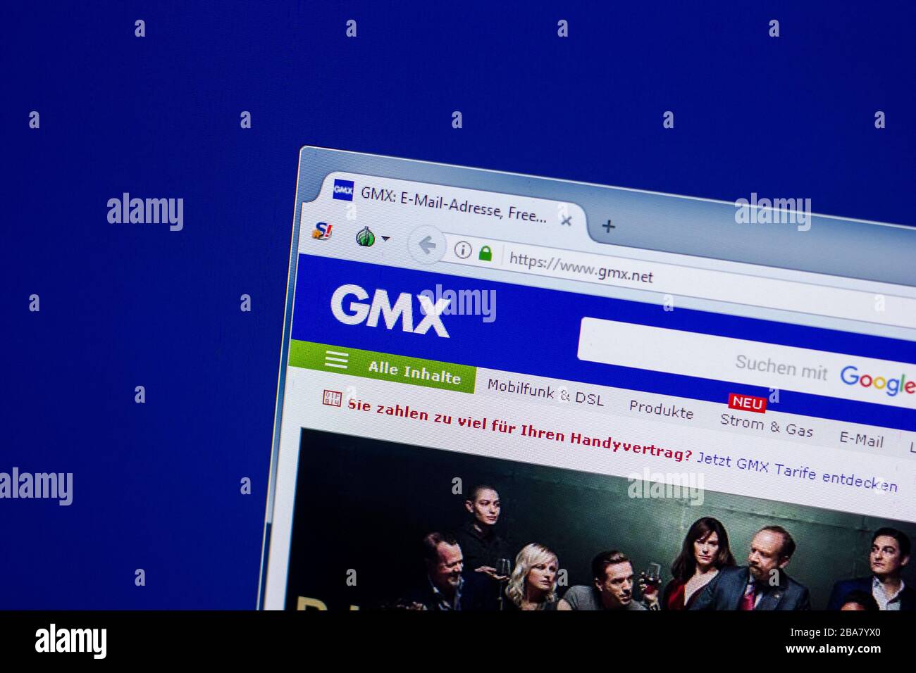 Ryazan, Russland - 16. April 2018 - Homepage der GMX-Website auf der Anzeige von PC, url - gmx.net Stockfoto