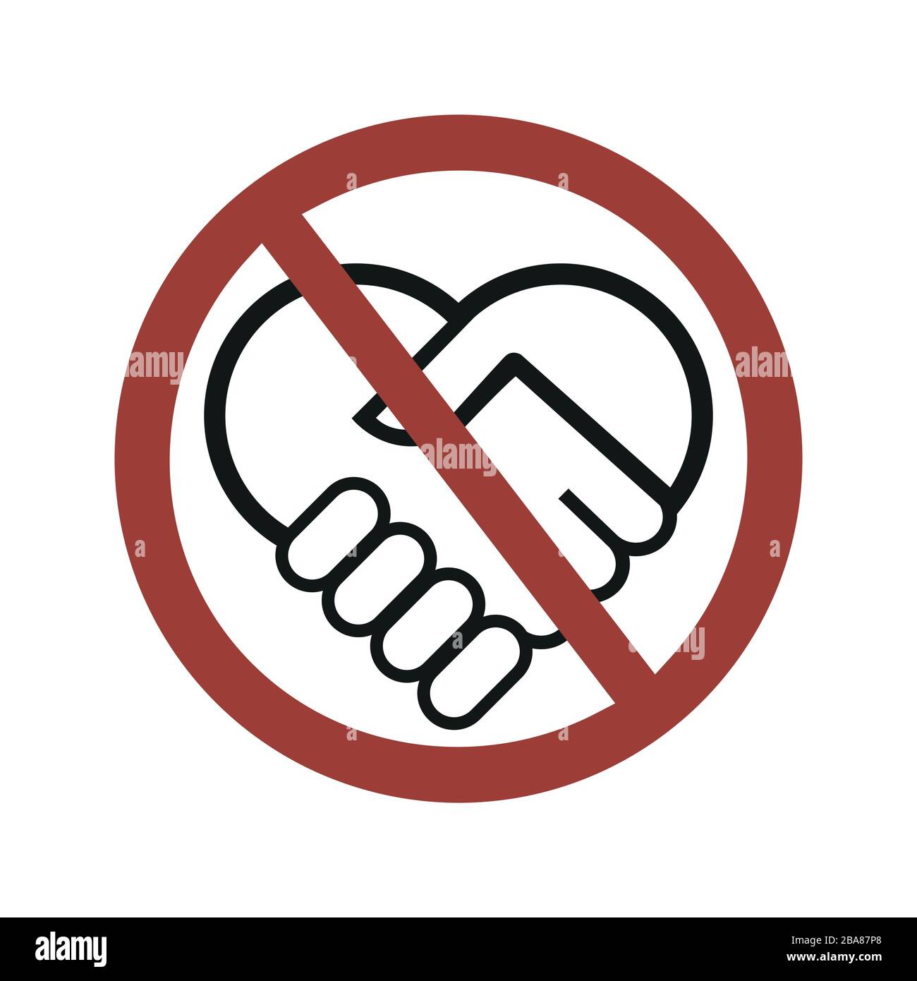 Kein Handshake-Zeichen, Symbol für Vektorgrafiken Stock Vektor