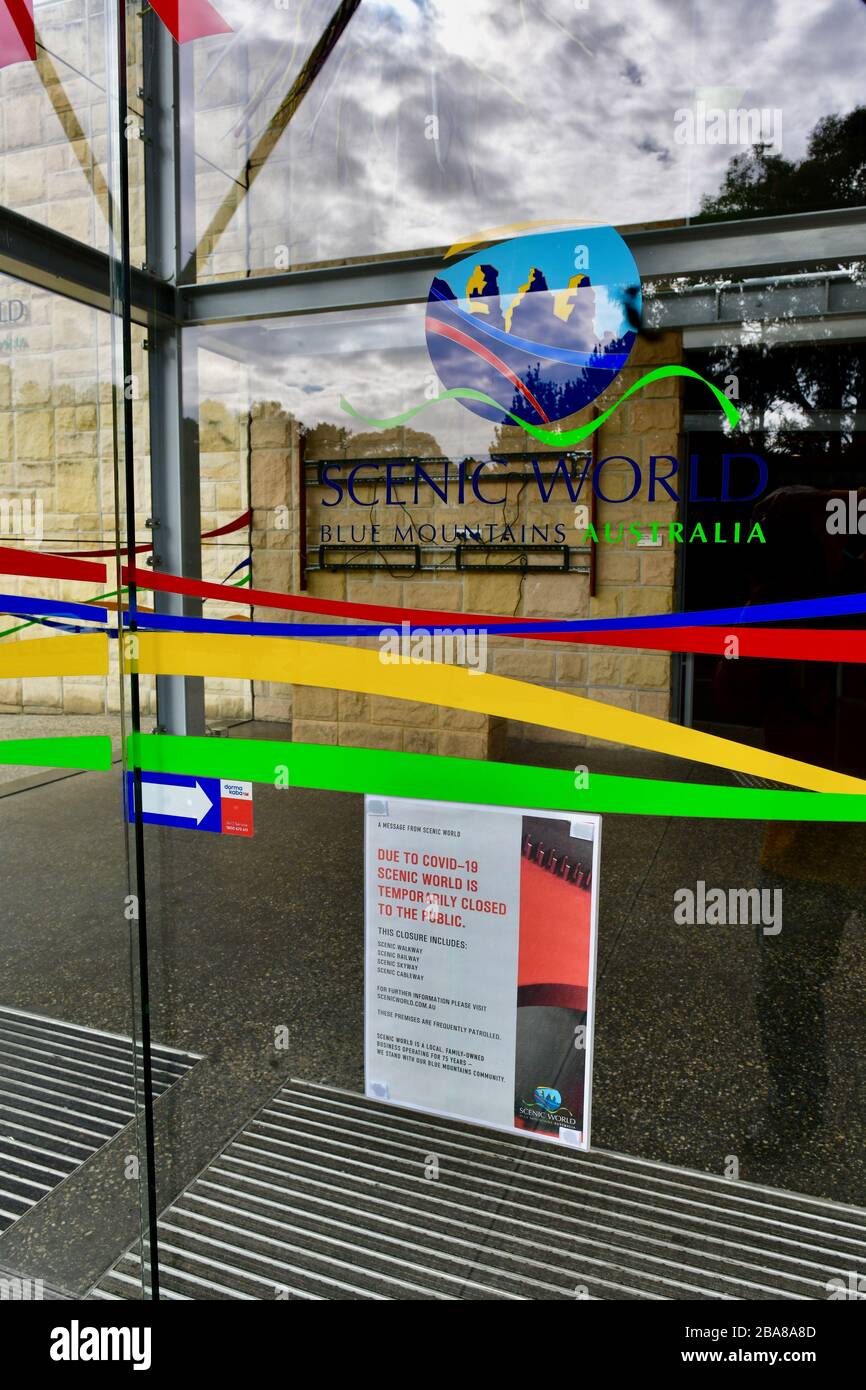Die SCENIC World in Katoomba ist wegen COVID 19: März 2020 geschlossen Stockfoto