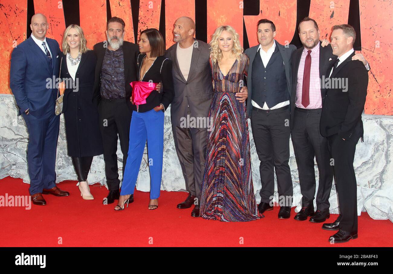 April 2018 - London, England, Großbritannien - Rampage European Premiere, Cineworld Leicester Square Photo Shows: (L-R) Produzent Hiram Garcia, Produzent We Stockfoto