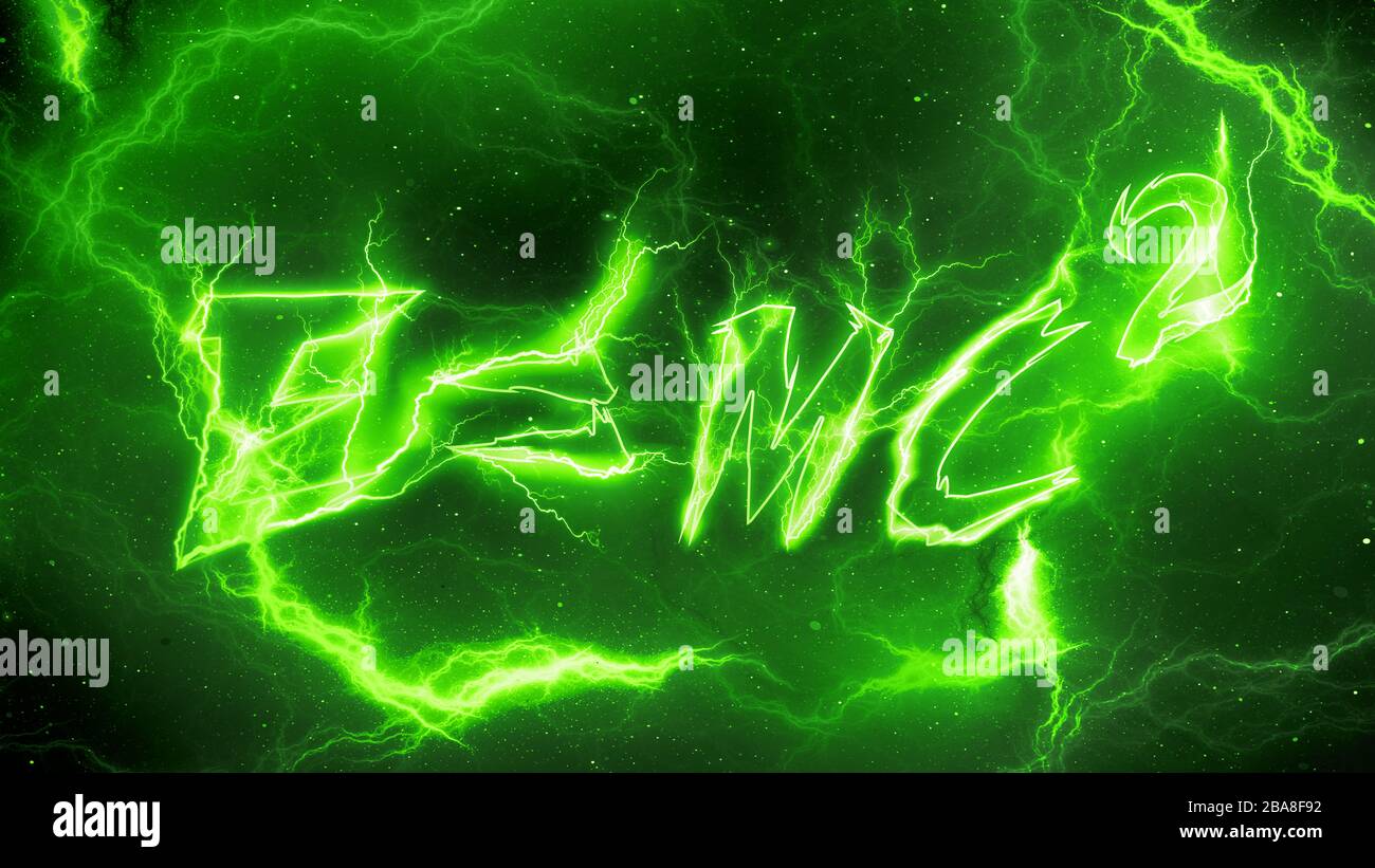 Lightning Einsteins Massen-Energie-Äquivalenz, E=mc2, computergenerierte abstrakten Hintergrund, 3D-Rendering Stockfoto