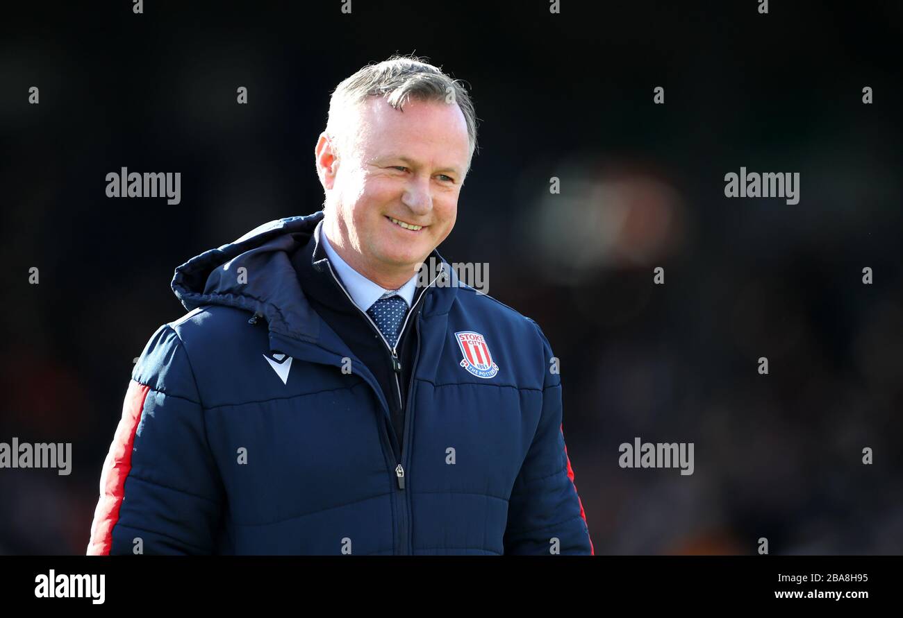 Stoke City Manager Michael O'Neill Stockfoto