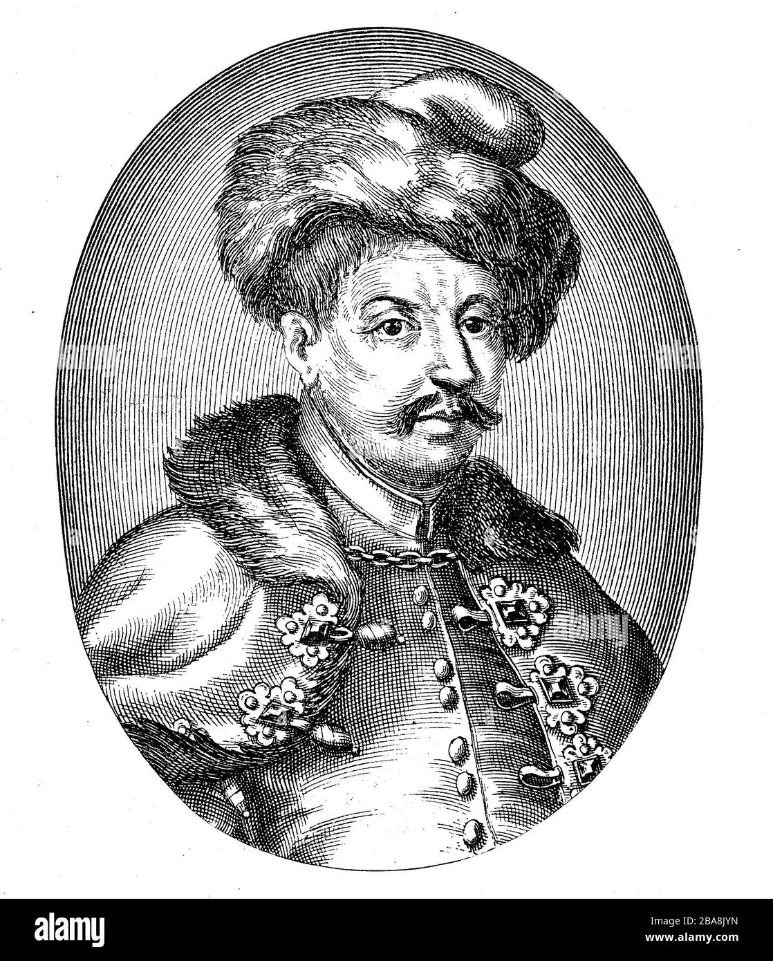 Franziskus III Nadasdy, Nádasdy III Feren, 14. Januar 1622 - 30. April 1671, war oberster Kronrichter von Ungarn und General/Franz III Nadasdy, Nádasdy III Feren, 14. Januar 1622 - 30. April 1671, war oberster Kronrichter Ungarns und General, historisch, digital verbesserte Wiedergabe eines Originals aus dem 19. Jahrhundert / Digitale Produktion einer Originalanlage aus dem 19. Jahrhunderts Stockfoto