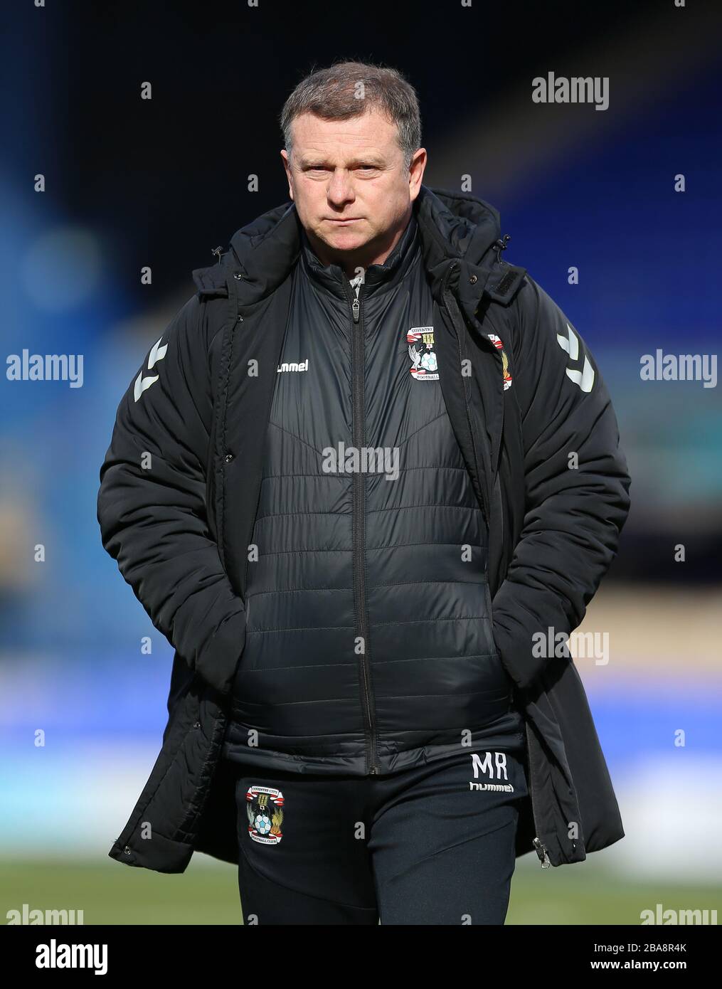 Coventry City Manager Mark Robins kommt an der Portman Road an Stockfoto