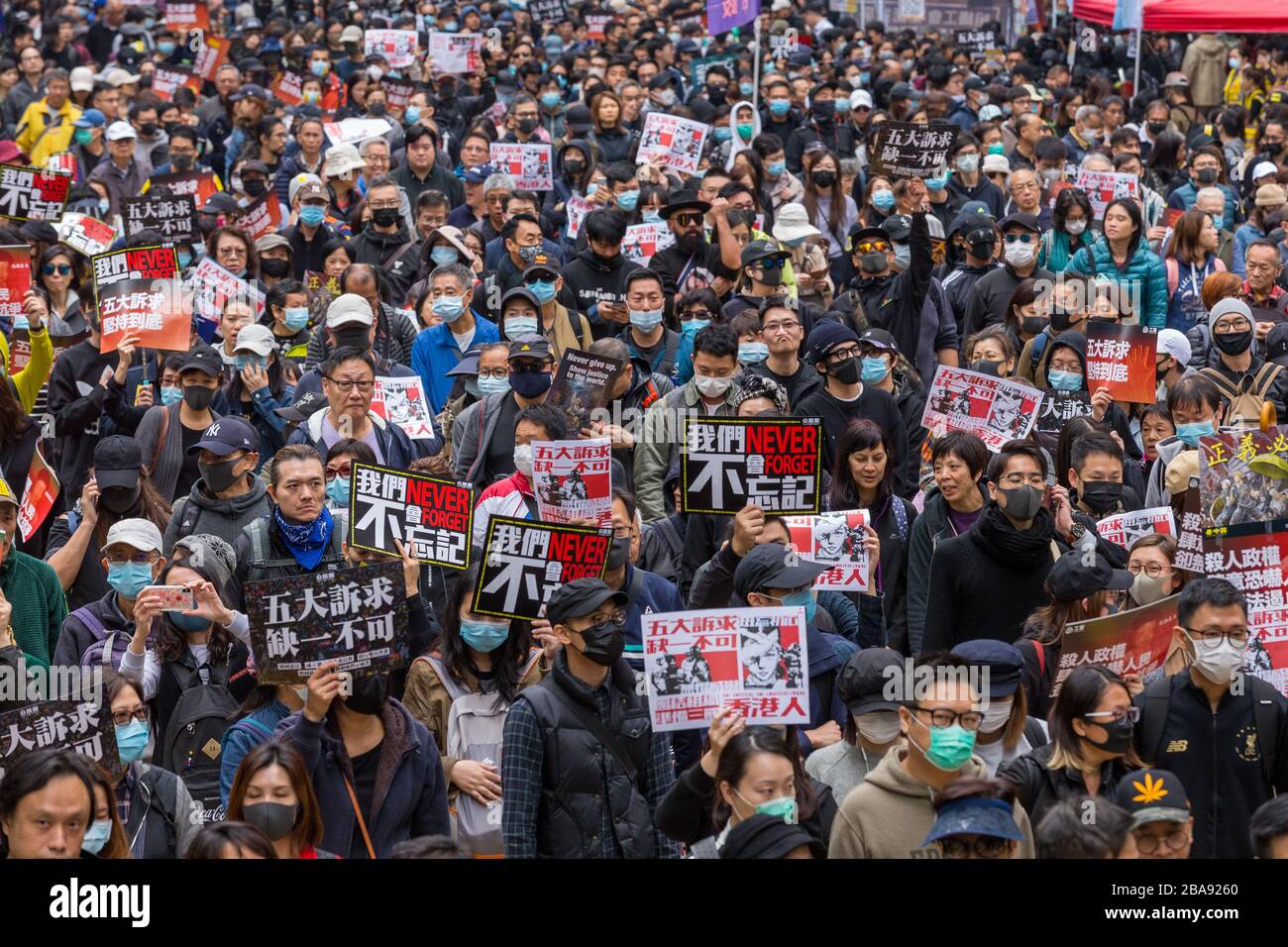 Hong Kong Protest Neujahrstag 01.01.2019 Stockfoto