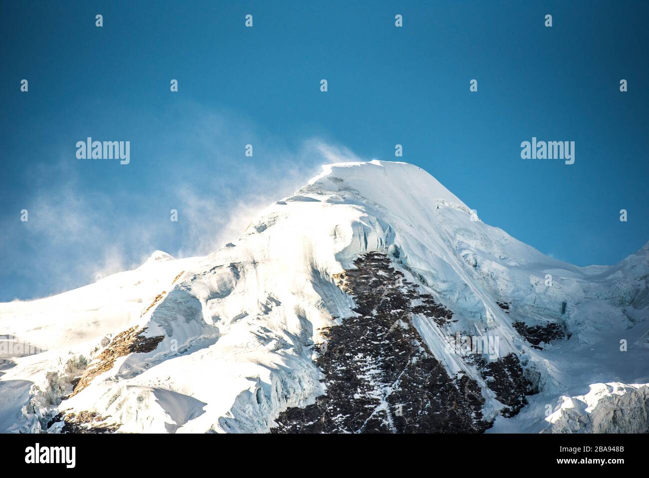 Besteigung des letzten Basislagers des Mera Peak Nepal Stockfoto