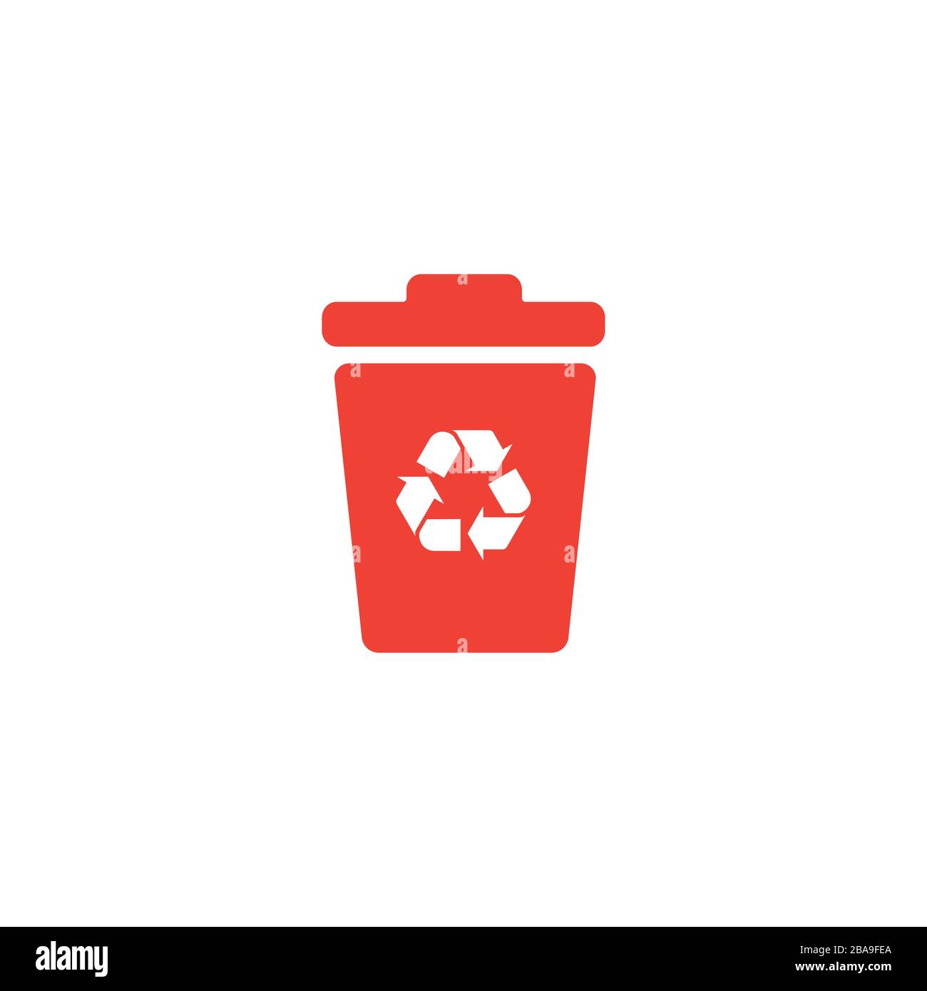Papierkorb Rotes Symbol Auf Weißem Hintergrund. Rote Vektor-Grafik Mit Flacher Form. Stock Vektor