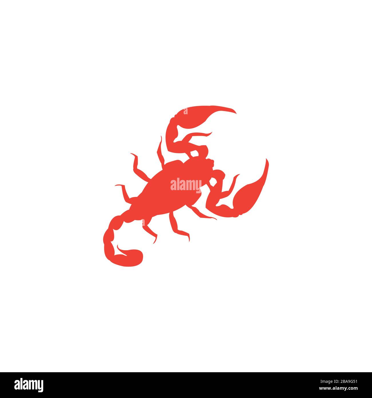 Skorpion Rotes Symbol Auf Weißem Hintergrund. Rote Vektor-Grafik Mit Flacher Form. Stock Vektor