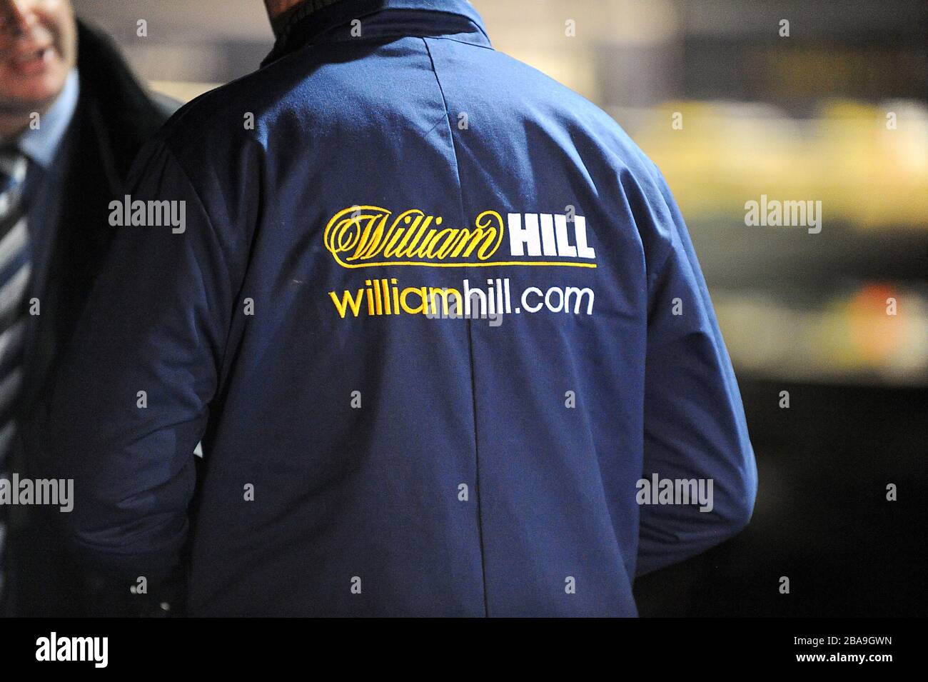 Allgemeiner Blick auf das William Hill Branding auf einem Mantel Stockfoto