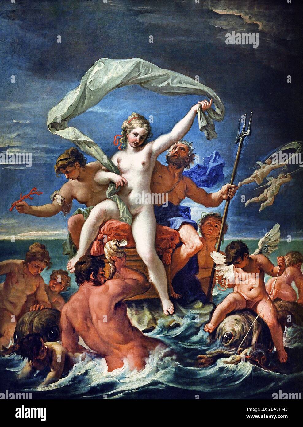 Neptun und Amphitrit 1691-1694 Sebastiano Ricci Anthony -Sebastiano Ricci Antoine 1659-1734 Italien Italienisch ( Hochzeiten von Neptun, gott des Meeres, und Bacchus, gott des Weines. ) Stockfoto