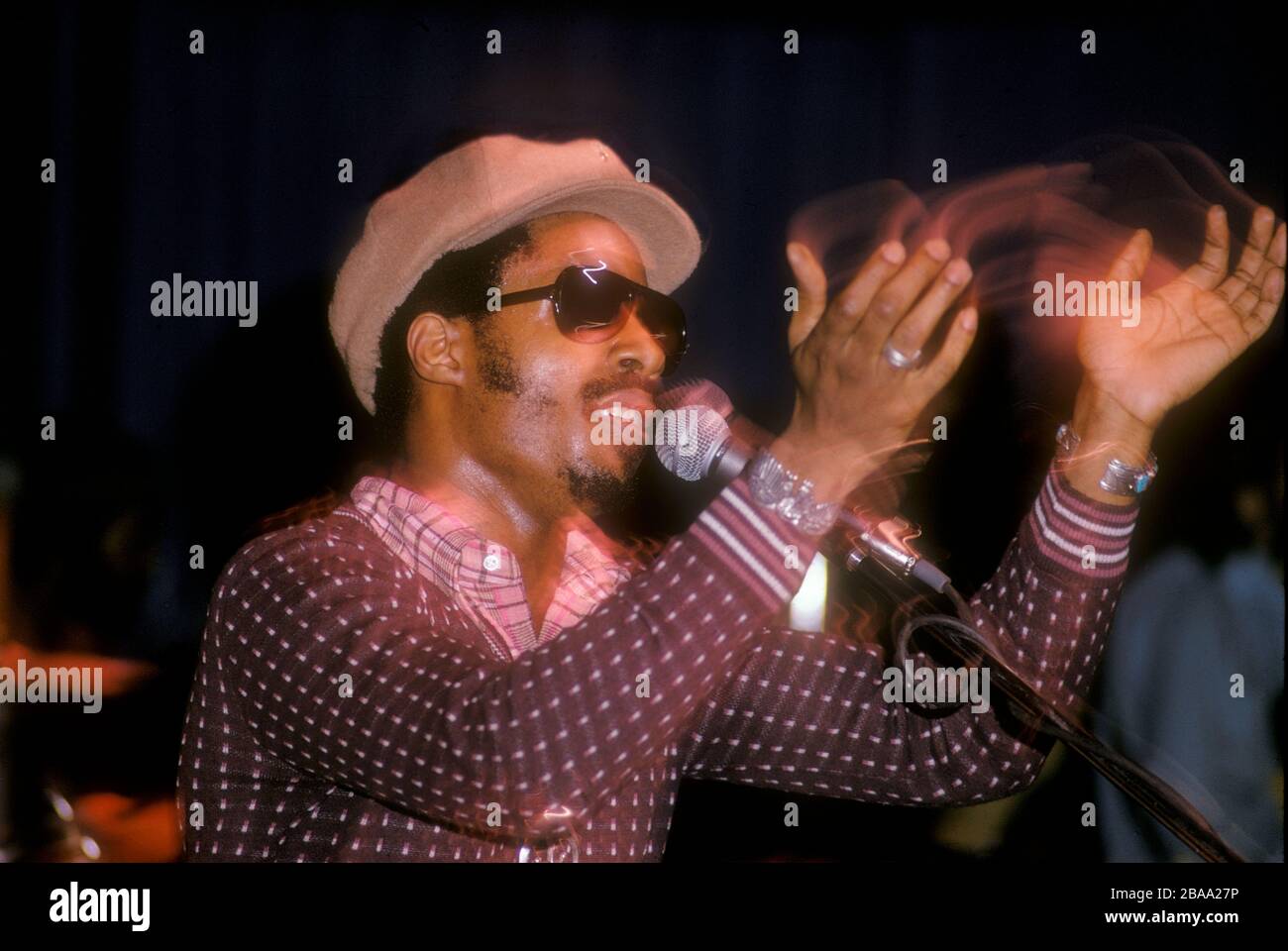 Stevie Wonder Singer-Song-Writer Multiinstrumentalist, der 1973 auf der Bühne New York auftrat Stockfoto