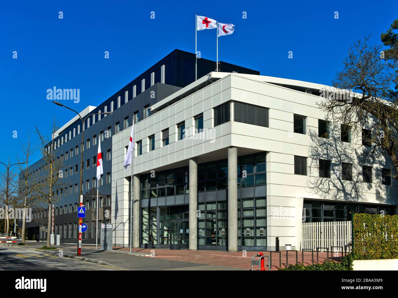 Sitz der Internationalen Föderation der Rotkreuz- und Rothalbmond-Gesellschaften, IFRC, Genf, Schweiz Stockfoto