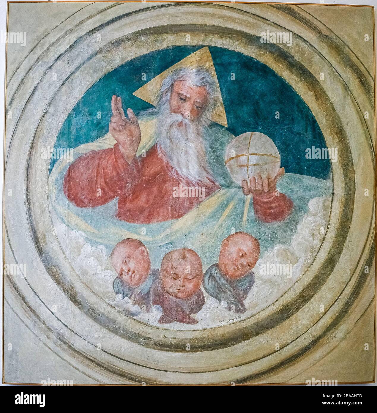 Italien - Emilia Romagna - Ravenna - Nationalmuseum - Gott der Vater und drei Cherubs. Anonym Stockfoto